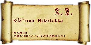 Körner Nikoletta névjegykártya